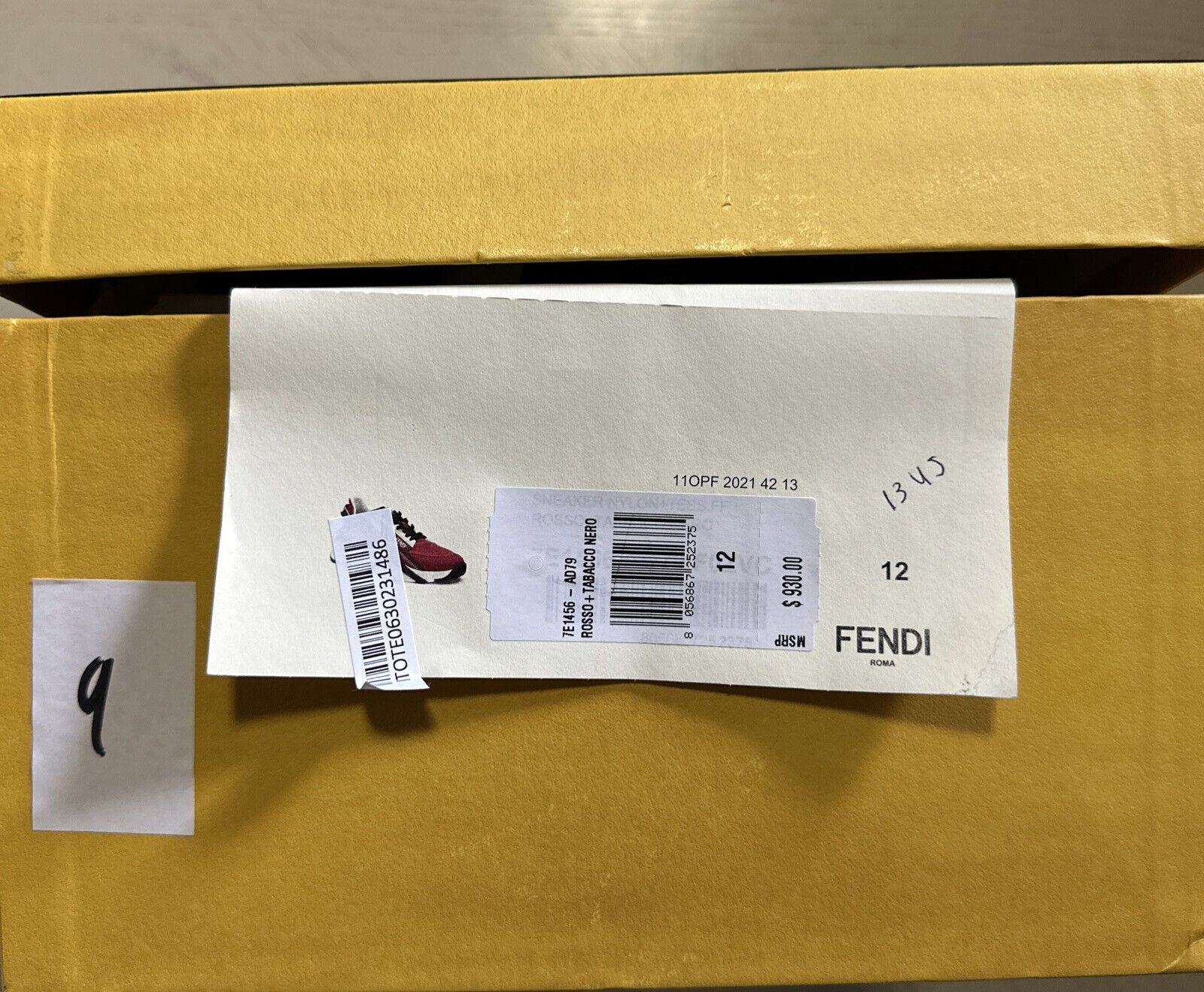 NIB $930 Fendi Flow Side-Zip Sneakers Red 13 US/46 Eu Italy