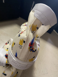 NIB Saint Laurent Мужские кроссовки Menphis из парусины/кожи Off White 9,5 US/42,5 EU