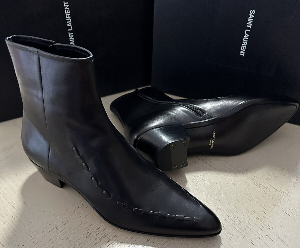 NIB $1295 Мужские кожаные ботинки Saint Laurent Туфли черные 11 США / 44 ЕС Италия