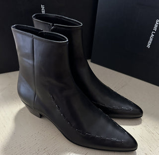 NIB $1295 Мужские кожаные ботинки Saint Laurent Туфли черные 11 США / 44 ЕС Италия