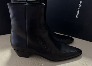 NIB $1295 Мужские кожаные ботинки Saint Laurent Туфли черные 11 США / 44 ЕС Италия