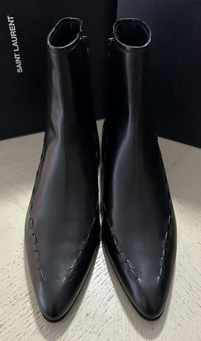 NIB $ 1295 Saint Laurent Herren Lederstiefel Schuhe Schwarz 11 US / 44 Eu Italien