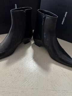 NIB $1295 Мужские кожаные ботинки Saint Laurent Туфли черные 11 США / 44 ЕС Италия