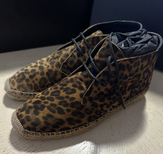 Новые мужские замшевые эспадрильи Saint Laurent с леопардовым принтом, кофе 8 США (41 ЕС)