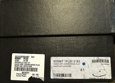 Neue Saint Laurent Herren Espadrille-Schuhe aus Wildleder mit Leopardenmuster, Kaffeebraun, 8 US (41 Eu)