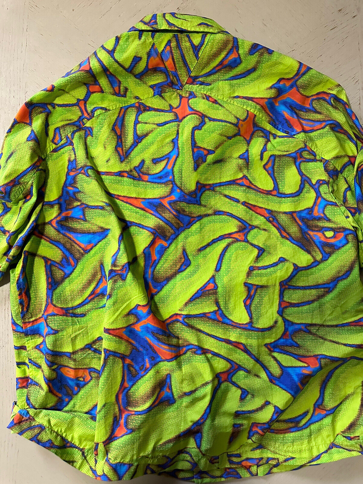 NWT $1050 Bottega Veneta Men’s Oversized Bandana Print Camp Shirt GREEN L/52 Eu