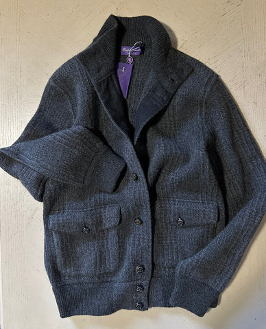 NWT $2495 Ralph Lauren Purple Label Men Cashmere Cardigan Sweater Charcoal M