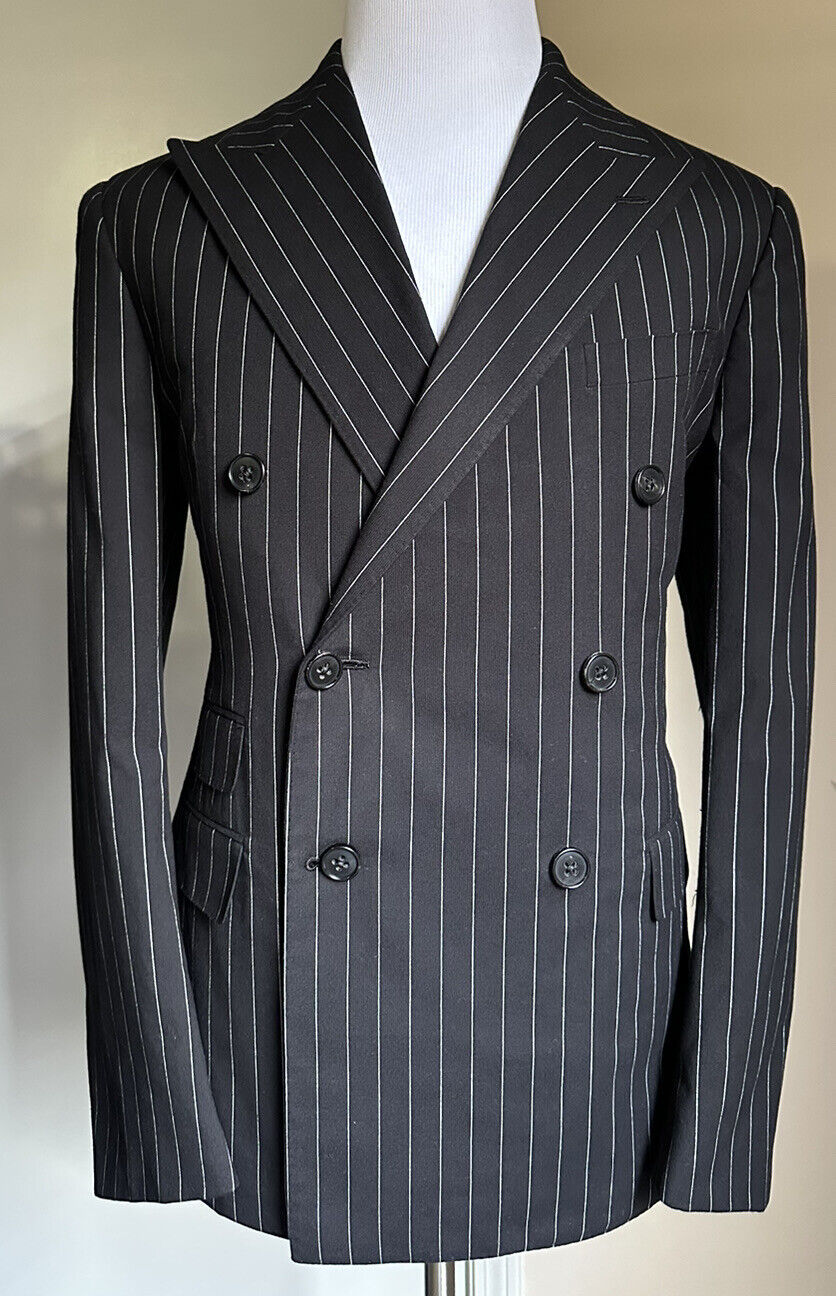 NWT $2695 Ralph Lauren Purple Label Men Blazer Jacket Black Striped 38R US/49R E