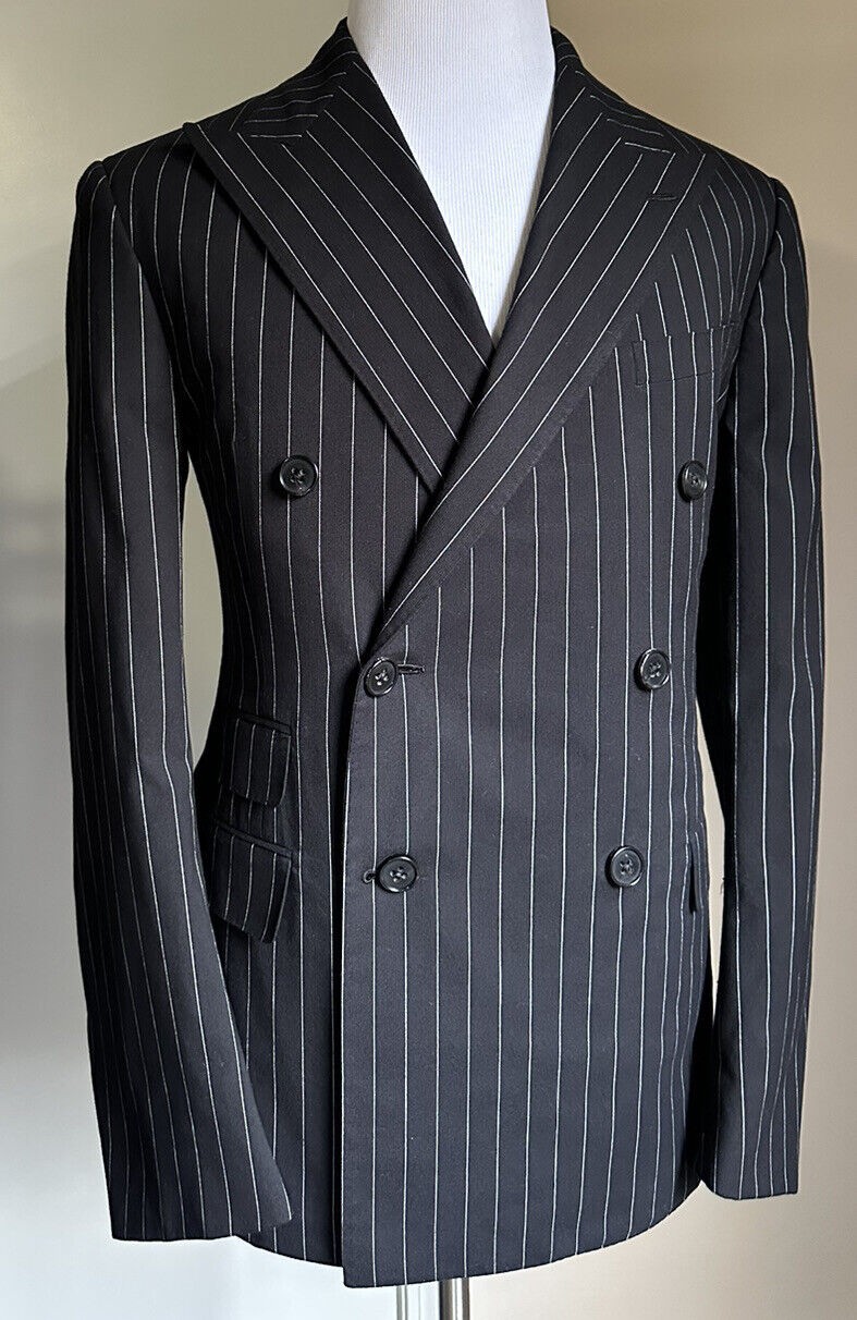 NWT $2695 Ralph Lauren Purple Label Men Blazer Jacket Black Striped 38R US/49R E