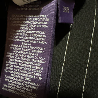 NWT $2695 Ralph Lauren Purple Label Мужской пиджак в черную полоску 38R US/49R E