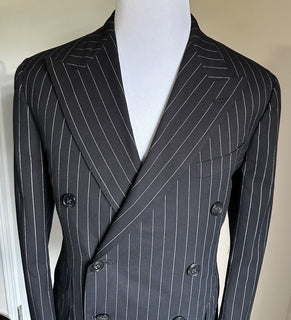 NWT $2695 Ralph Lauren Purple Label Мужской пиджак в черную полоску 38R US/49R E