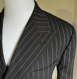 NWT $2695 Ralph Lauren Purple Label Мужской пиджак в черную полоску 38R US/49R E