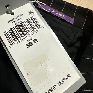 NWT $2695 Ralph Lauren Purple Label Мужской пиджак в черную полоску 38R US/49R E