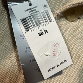 NWT $2895 Ralph Lauren Purple Label Мужской льняной пиджак Тон/Кремовый 38R США