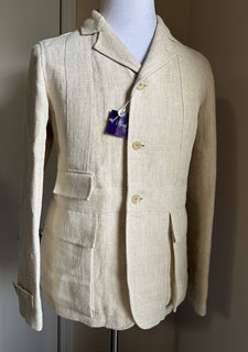 NWT $2895 Ralph Lauren Purple Label Мужской льняной пиджак Тон/Кремовый 38R США