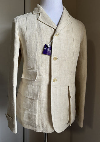 NWT $2895 Ralph Lauren Purple Label Men Linen Blazer Jacket Tun/Cream 38R US