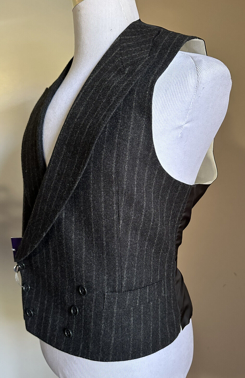 New $895 Ralph Lauren Purple Label Men Vest Gray 40R US/50R Eu Italy