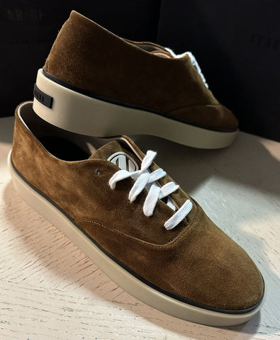 New $595 Ermenegildo Zegna Suede/Leather Sneakers Shoes MD Brown 14 US