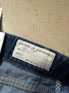 NWT $850 Brunello Cucinelli Мужские джинсовые брюки из потертого денима синие 34 США/50 ЕС Италия