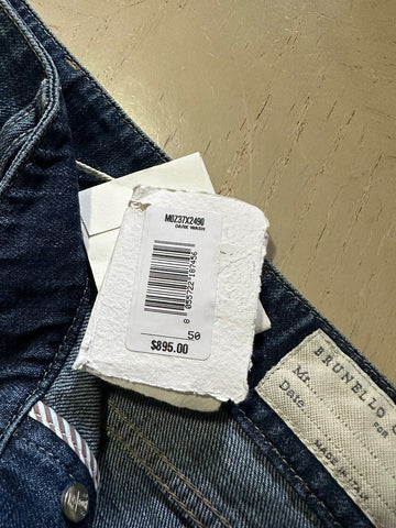 NWT $850 Brunello Cucinelli Men Washed Denim Jeans Pants Blue 34 US/50 Eu Italy