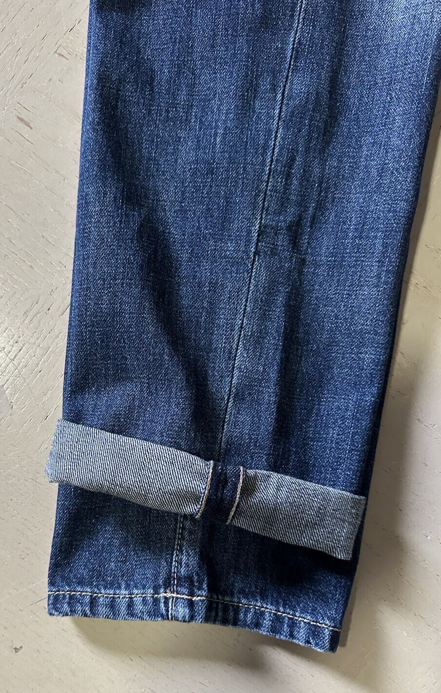 Neu mit Etikett: 850 $ Brunello Cucinelli Herren Jeanshose aus gewaschenem Denim Blau 34 US/50 Eu Italien