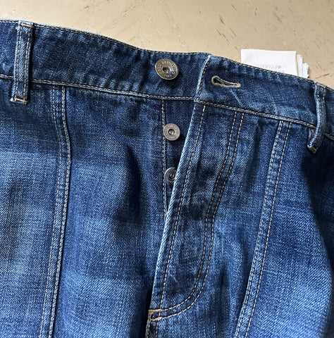 NWT $850 Brunello Cucinelli Men Washed Denim Jeans Pants Blue 34 US/50 Eu Italy
