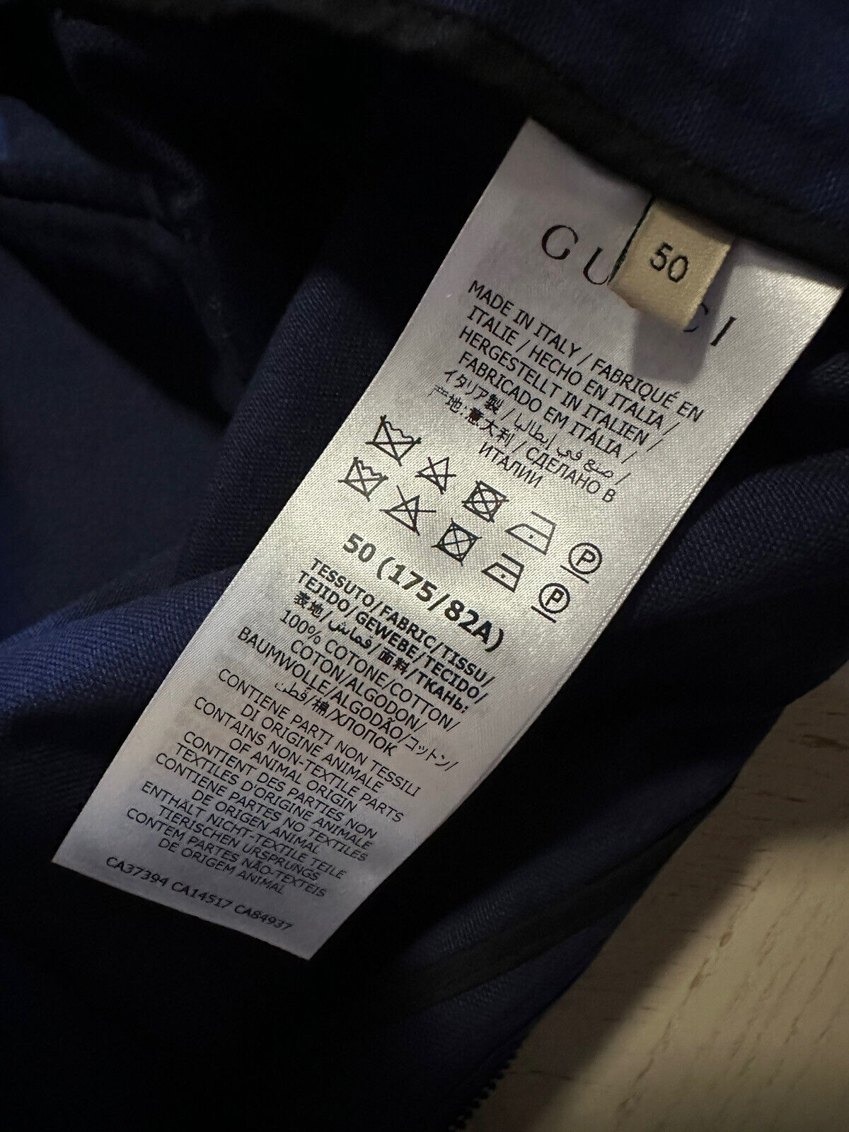 СЗТ $1380 Мужские брюки Gucci синие 34 США (50 ЕС) Италия