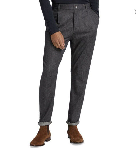 NWT 1195 долларов США Brunello Cucinelli Мужские шерстяные джинсовые брюки DK Серые 34 США/50 ЕС Италия