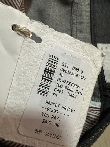 NWT 1195 долларов США Brunello Cucinelli Мужские шерстяные джинсовые брюки DK Серые 34 США/50 ЕС Италия