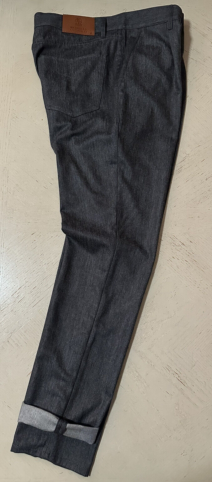 Neu mit Etikett: 1195 $ Brunello Cucinelli Herren-Jeanshose aus Wolle, DK-Grau, 34 US/50 Eu, Italien