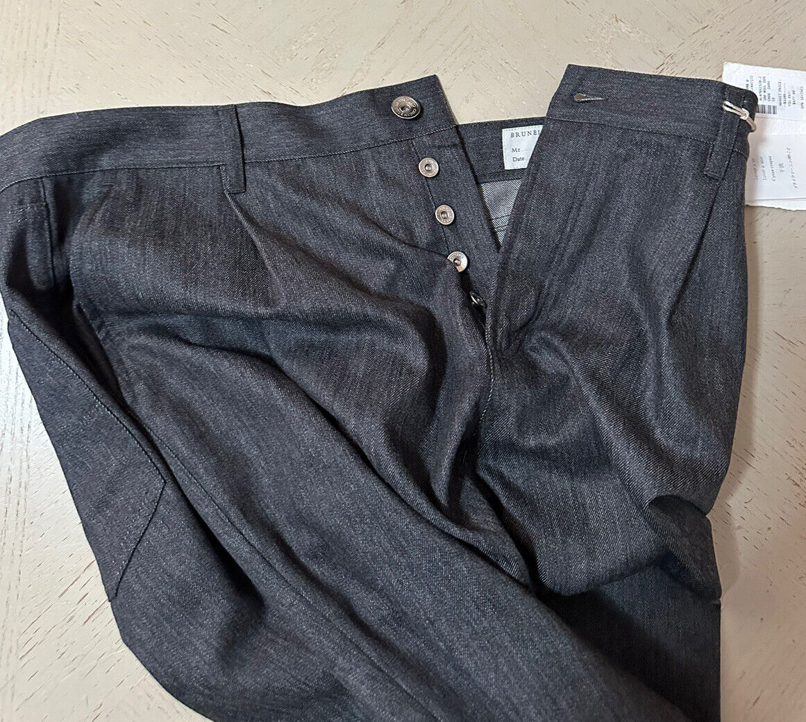 Neu mit Etikett: 1195 $ Brunello Cucinelli Herren-Jeanshose aus Wolle, DK-Grau, 34 US/50 Eu, Italien