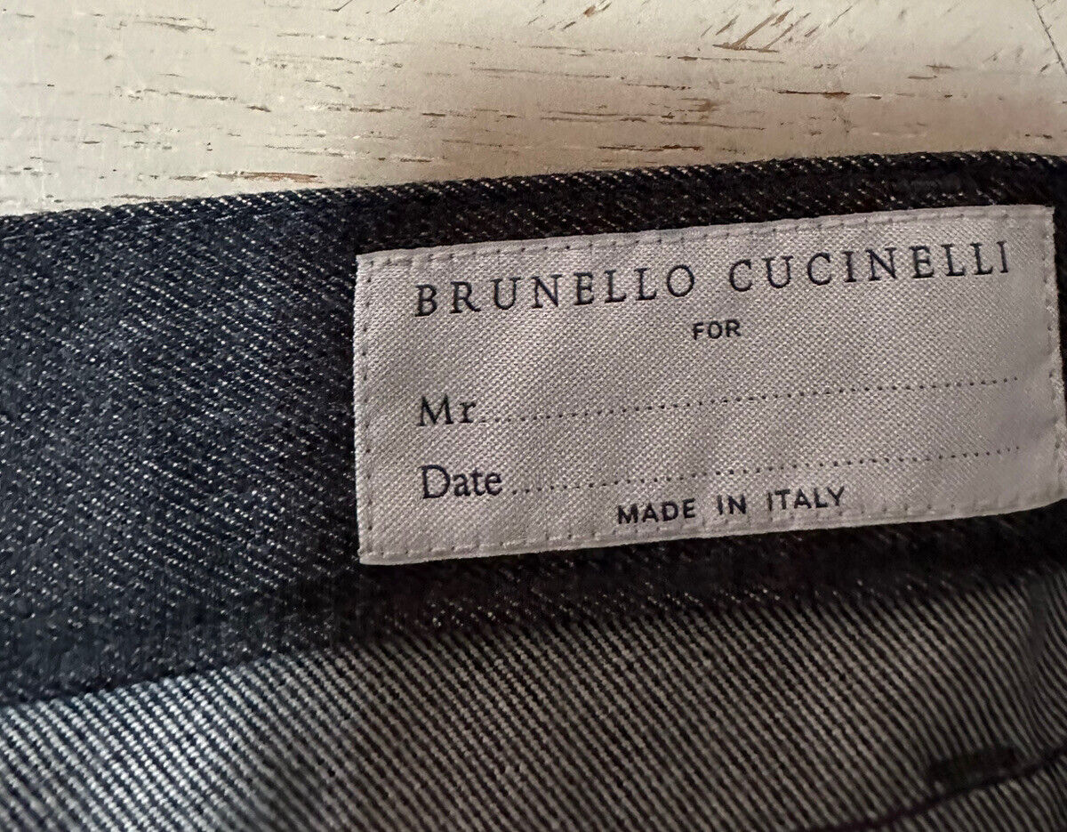 Neu mit Etikett: 1195 $ Brunello Cucinelli Herren-Jeanshose aus Wolle, DK-Grau, 34 US/50 Eu, Italien