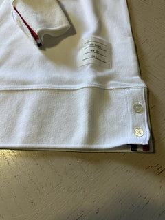 NWT Thom Browne Мужская однотонная приталенная рубашка-поло с длинными рукавами, белая, размер 1 (S)