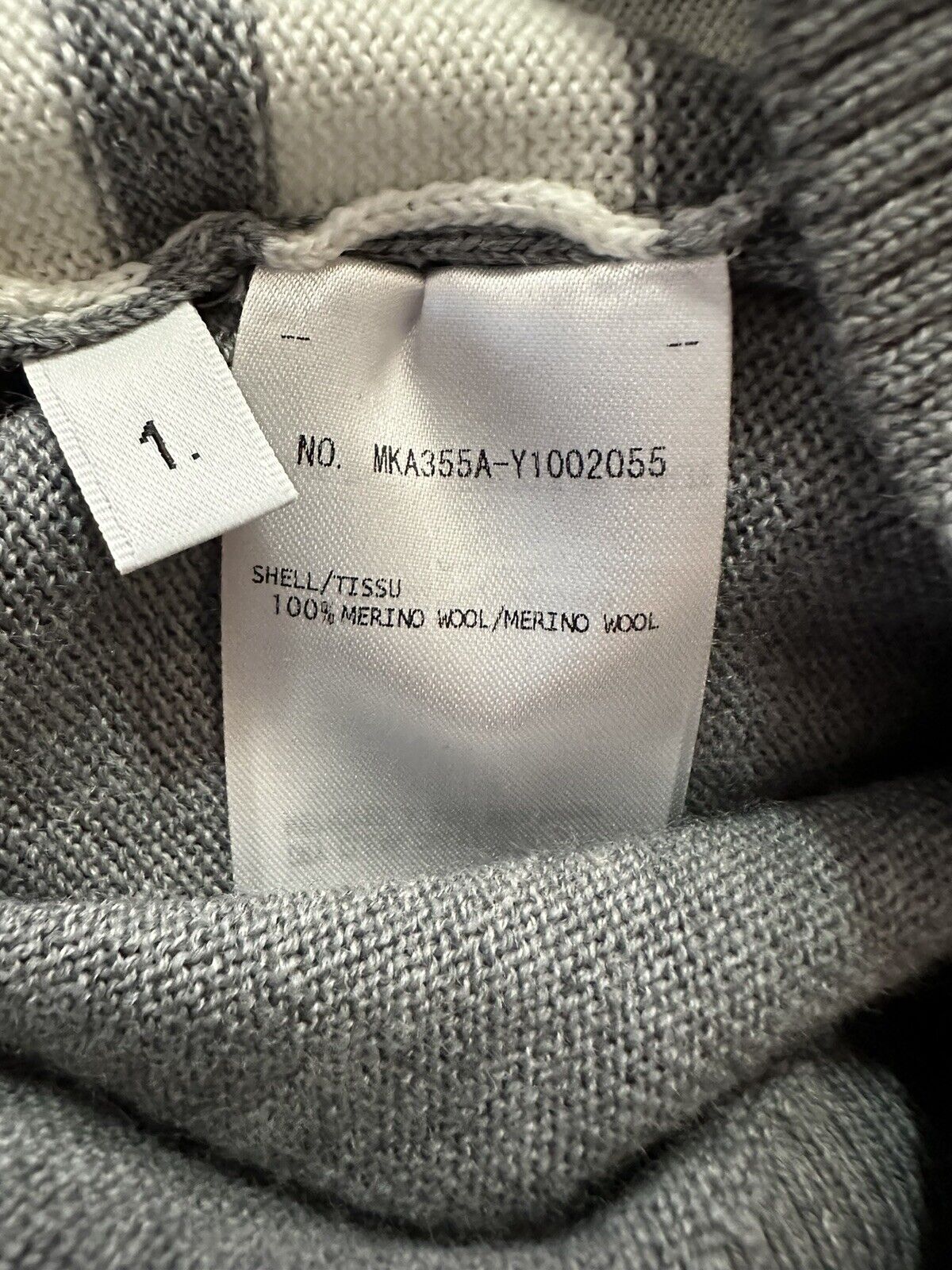 Мужской свитер NWT Thom Browne из мериносовой шерсти с мелированием, серый, размер 1 (S)