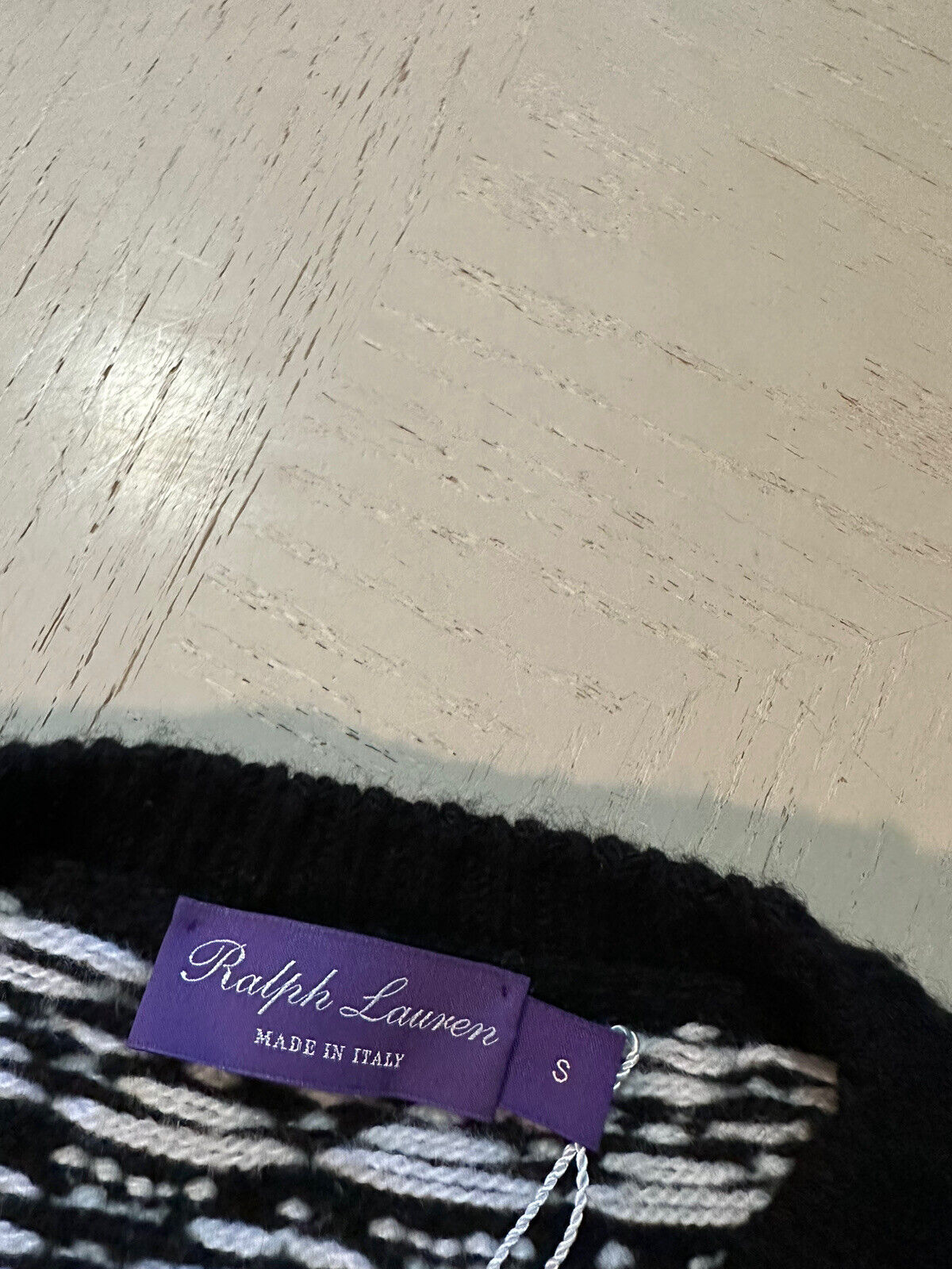 Neu mit Etikett: 1650 $ Ralph Lauren Purple Label Herren-Kaschmirpullover mit Rundhalsausschnitt Schwarz S Italien