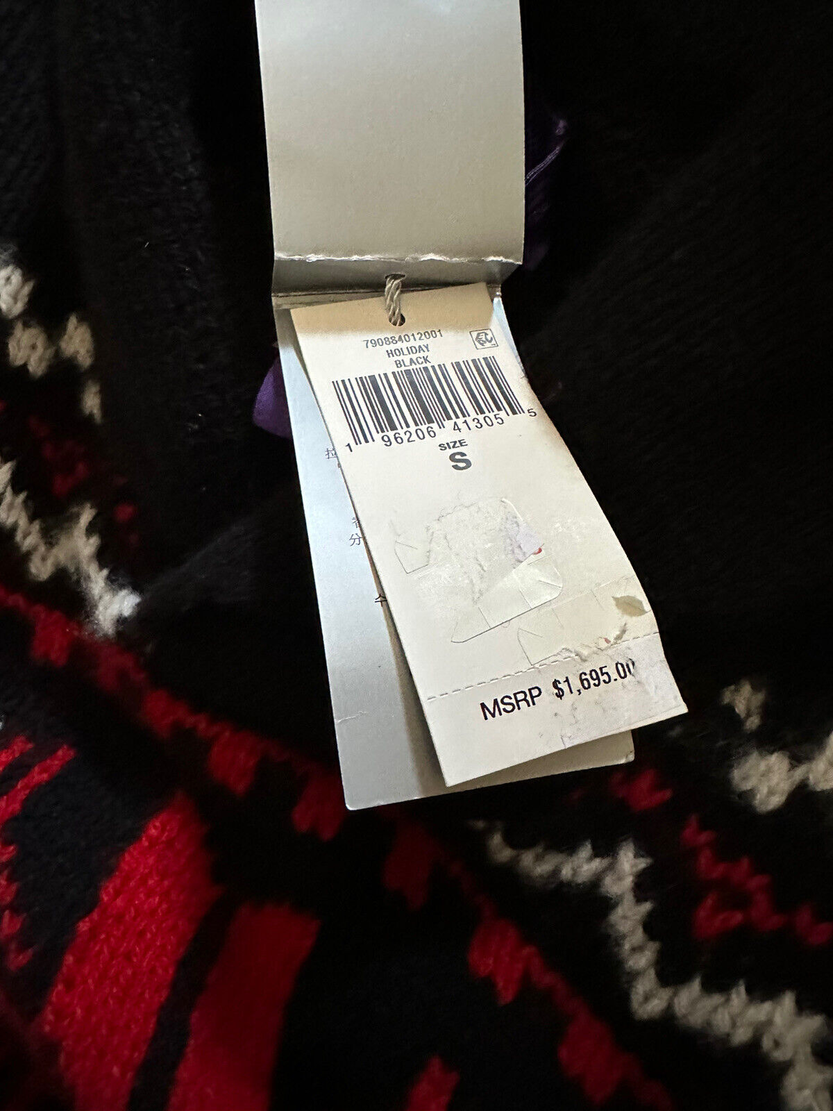 NWT $1695 Ralph Lauren Purple Label Мужской кашемировый свитер с шалью, черный, размер S