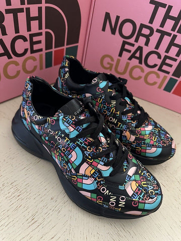 New $1300 Gucci Leather Men's The North Face X Sneakers Black 9 US/8.5GUK 685739