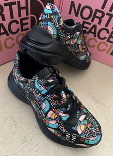 Новые кожаные мужские кроссовки Gucci The North Face X за 1300 долларов, черные 6,5 US/6GUK 685739