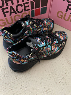 Новые кожаные мужские кроссовки Gucci The North Face X за 1300 долларов, черные 6,5 US/6GUK 685739