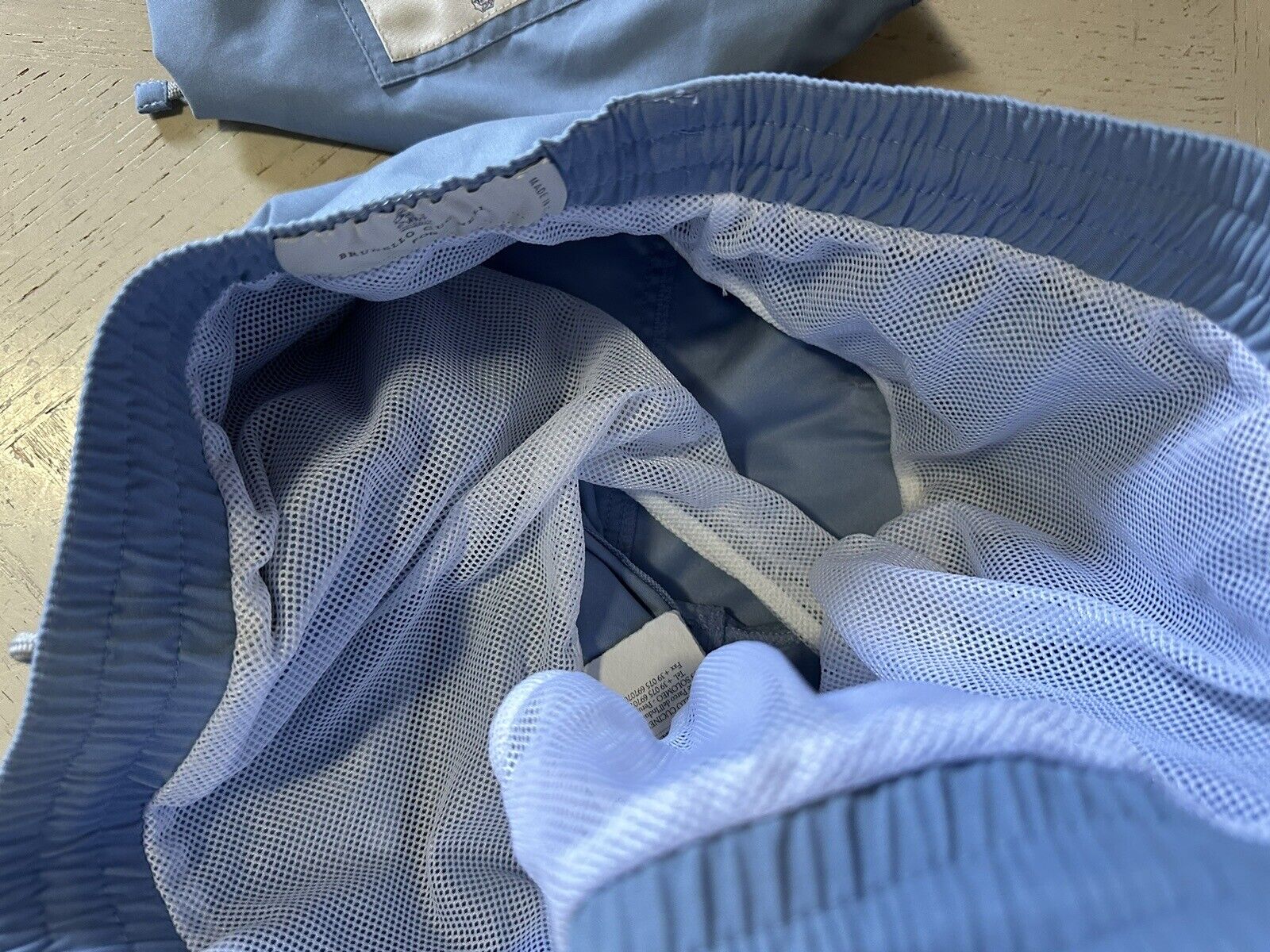 NWT $550 Brunello Cucinelli Мужские шорты для плавания на шнурке, цвет синий XXL