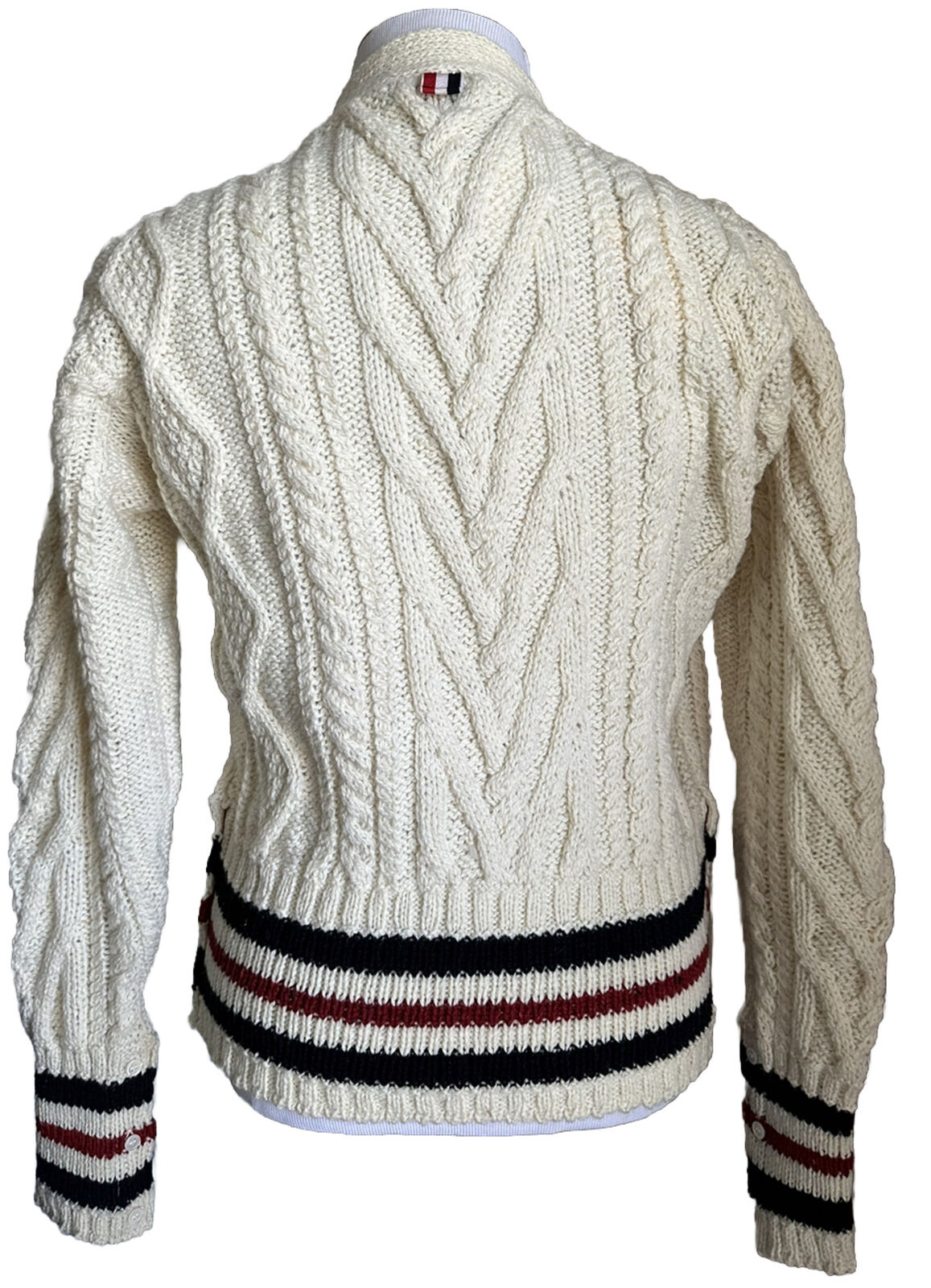 NWT Thom Browne Men Open Knit Wool Blend Cardigan Sweater White M ( 2 ) Ireland