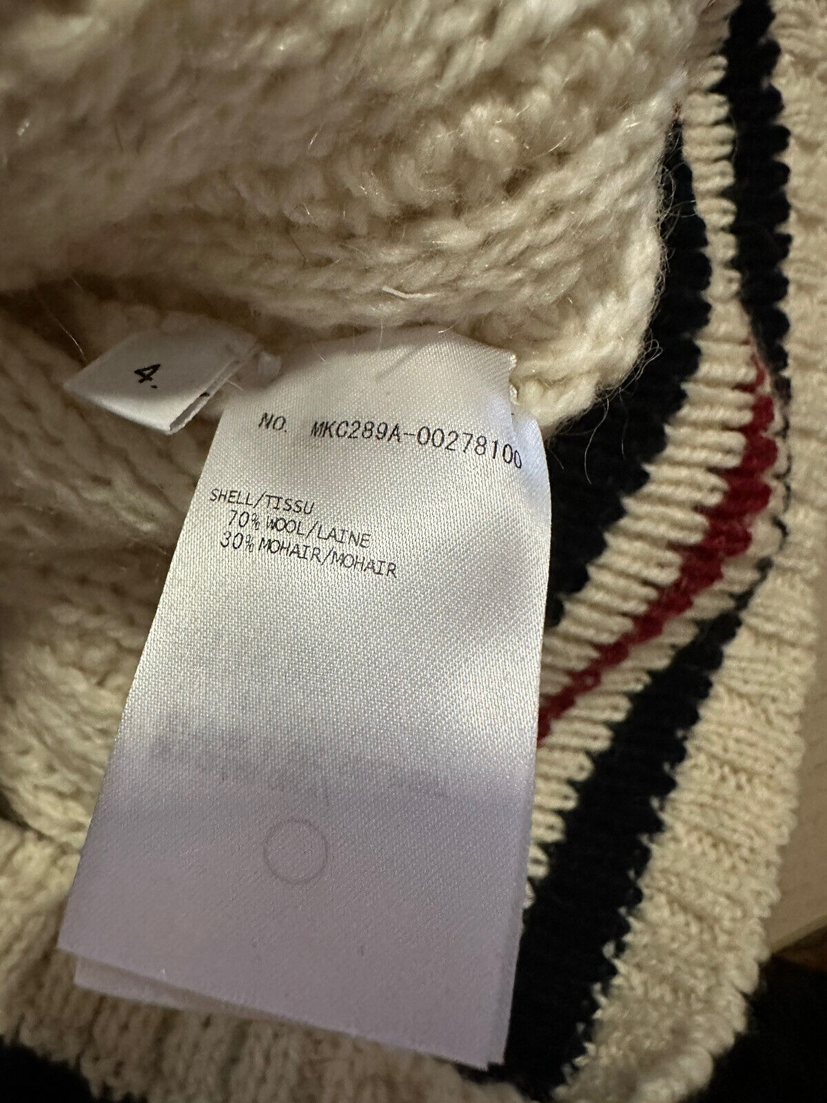 Neu mit Etikett: Thom Browne Herren-Cardigan aus offener Strickwolle-Mischung, Weiß, XL (4), Irland