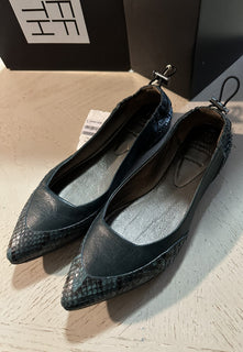 NIB $1095 Brunello Cucinelli Женские балетки из питона/кожи, зеленые 7 США/37 ЕС