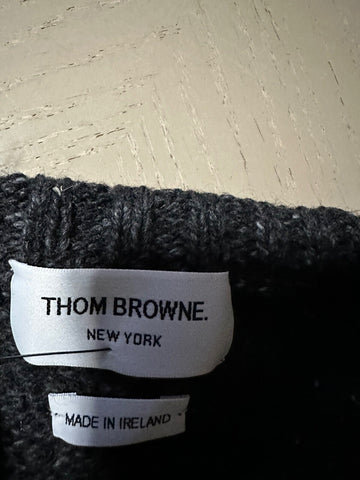 Neu mit Etikett: Thom Browne Herren-Pullover aus Wolle und Mohair mit Zopfmuster, DK Grau, L (3), Irland