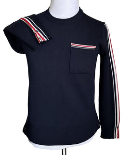 NWT Thom Browne Мужской свитер из смесовой мериносовой шерсти с накладными карманами 1 (S) Италия