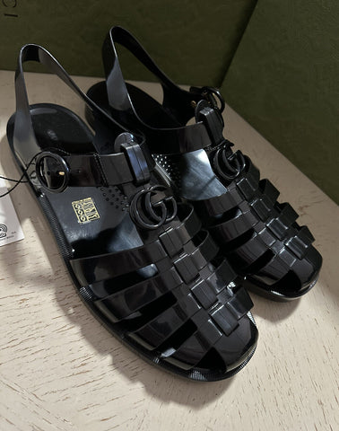NIB Gucci Mens Rubber Sandal Shoes Black  10 US/9 UK