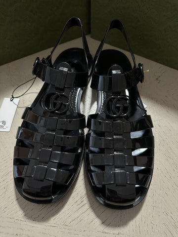 NIB Gucci Mens Rubber Sandal Shoes Black  10 US/9 UK