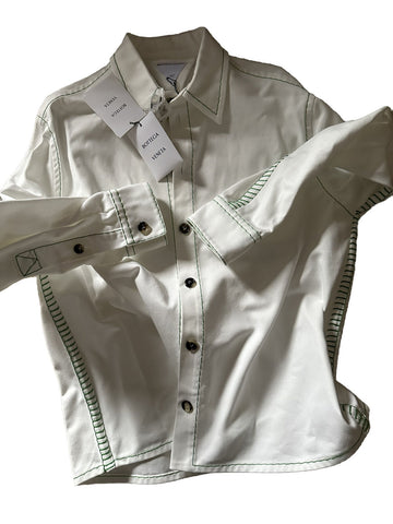 СЗТ $1200 Bottega Veneta Мужская рубашка оверсайз из плотного хлопкового твила, белая, 50 евро/м