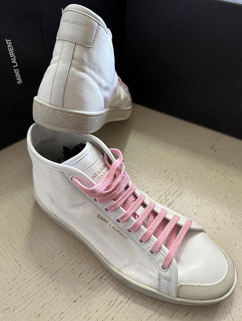 NIB $625 Saint Laurent Мужские кроссовки средней высоты Белые 8,5 США/41,5 ЕС 671523