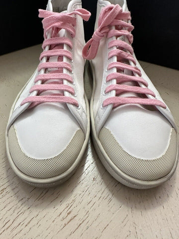 NIB $ 625 Saint Laurent Herren Mid Top Sneakers Schuhe Weiß 8,5 US/41,5 Eu 671523